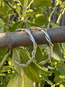twisted silver earrings